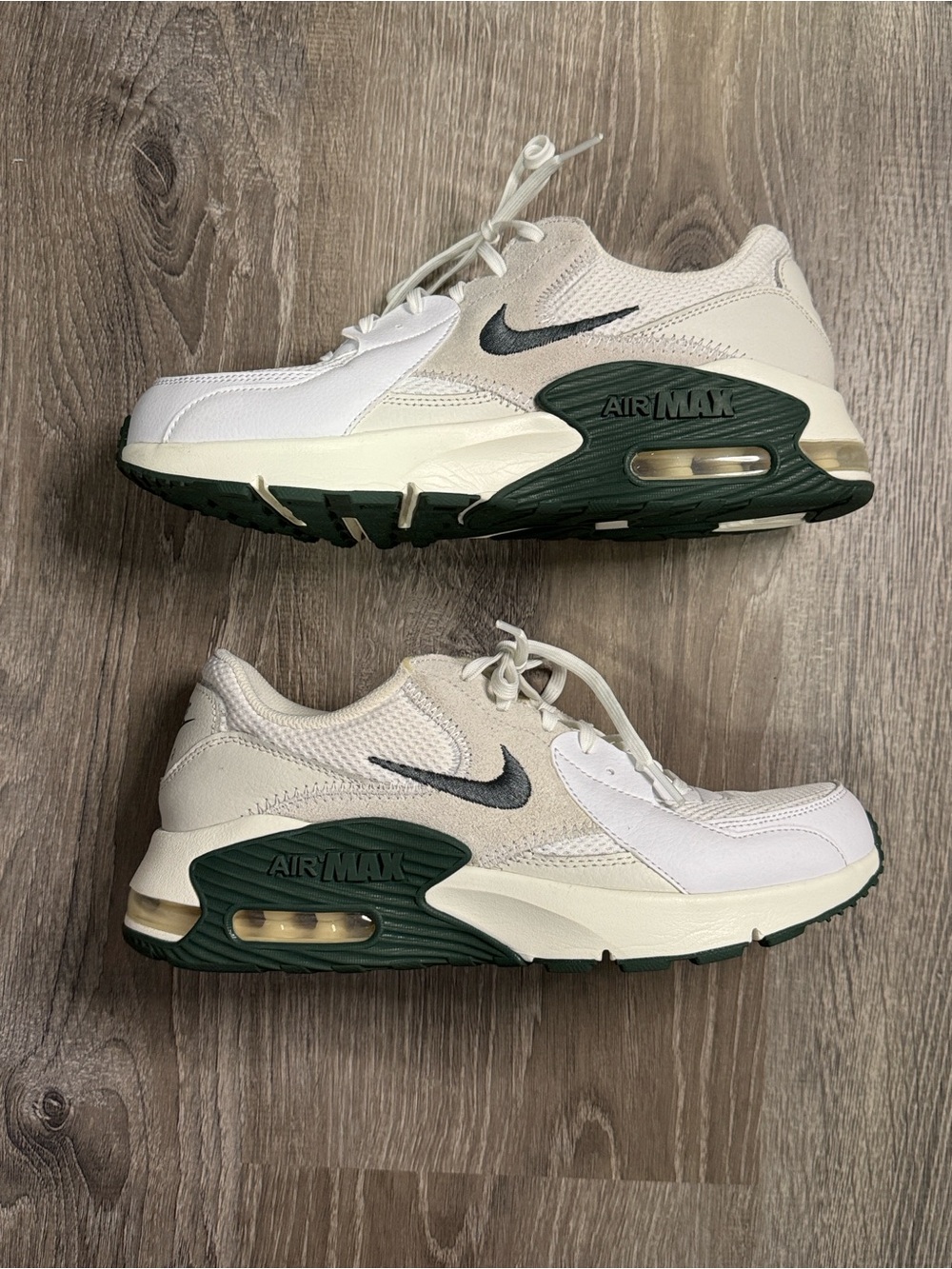 Nike Air Max White, Cream & Green Sneakers